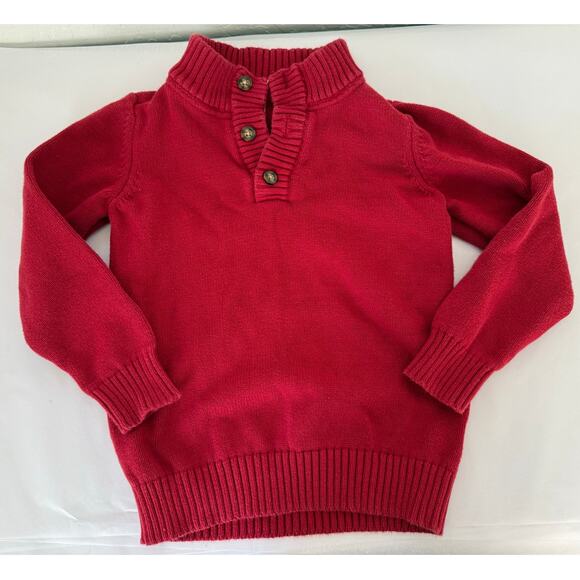 Carter's Other - Carter's Red Mock Neck Button Sweater Size 7
